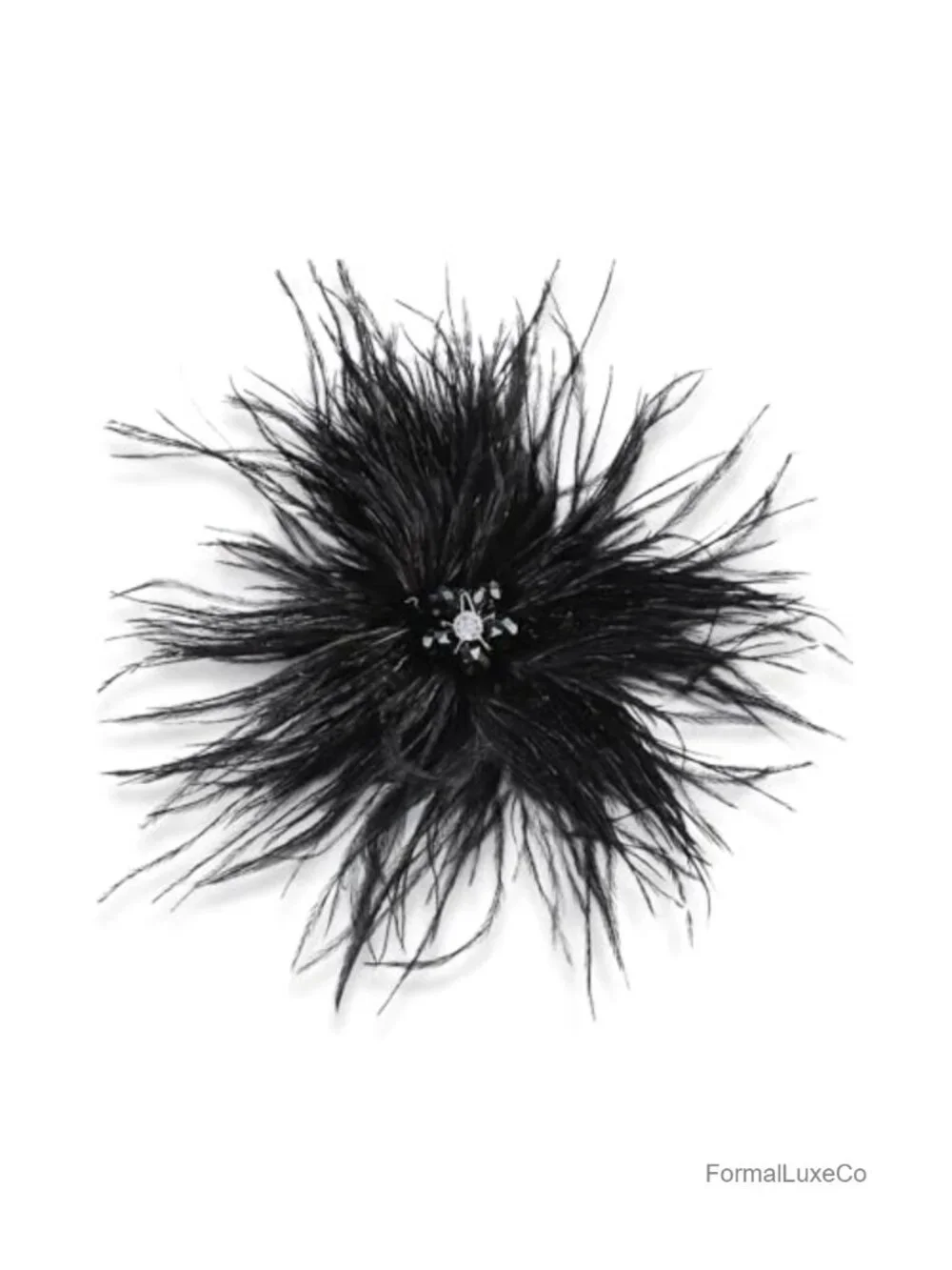 Elegant Feather Crystal Flower Brooch Pin Women Men Sparkly